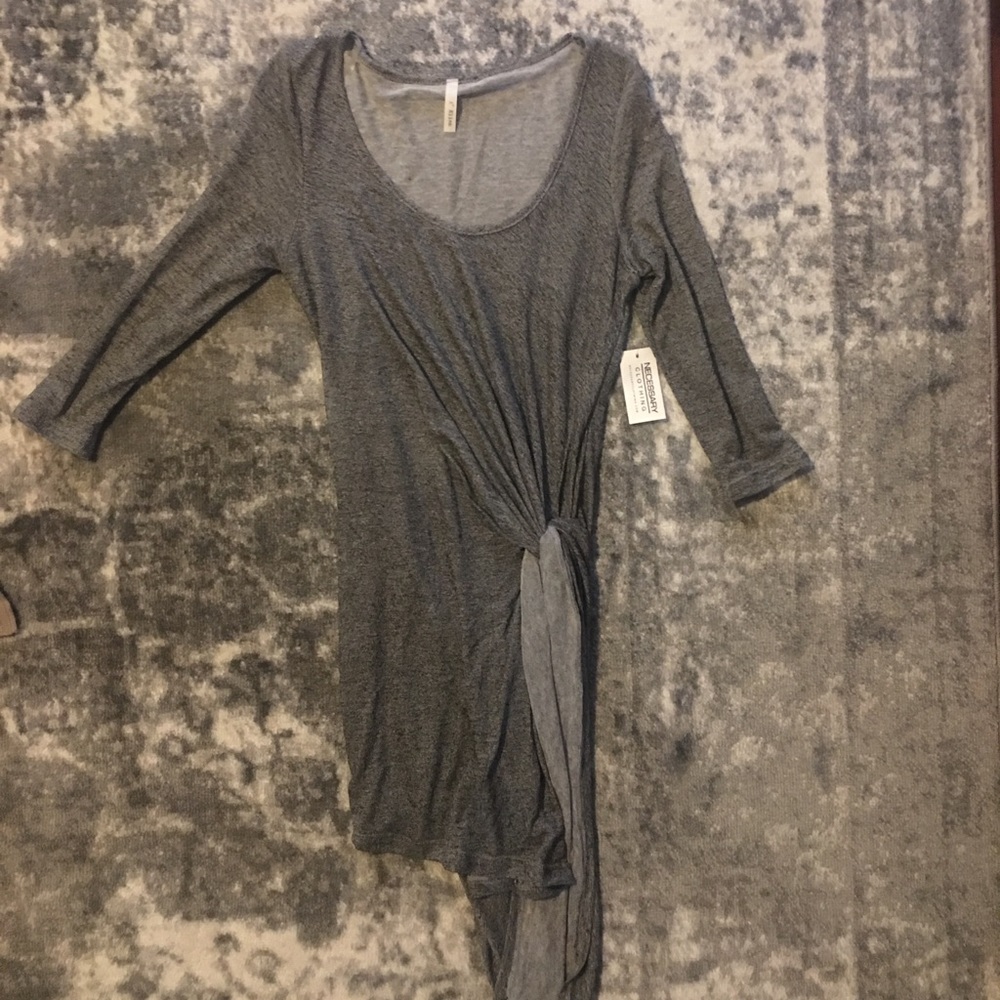 Long sleeve charcoal dress